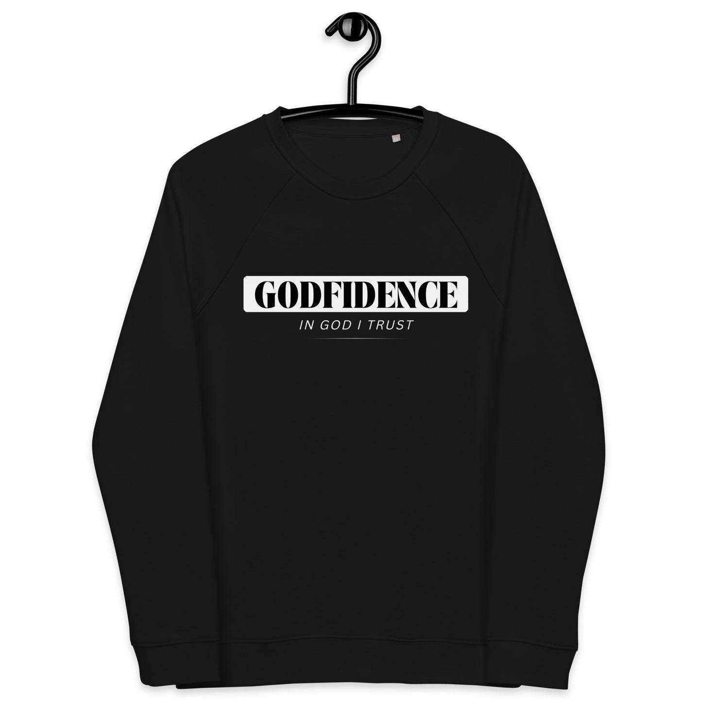 Godfidence Crew Unisex organic raglan sweatshirt