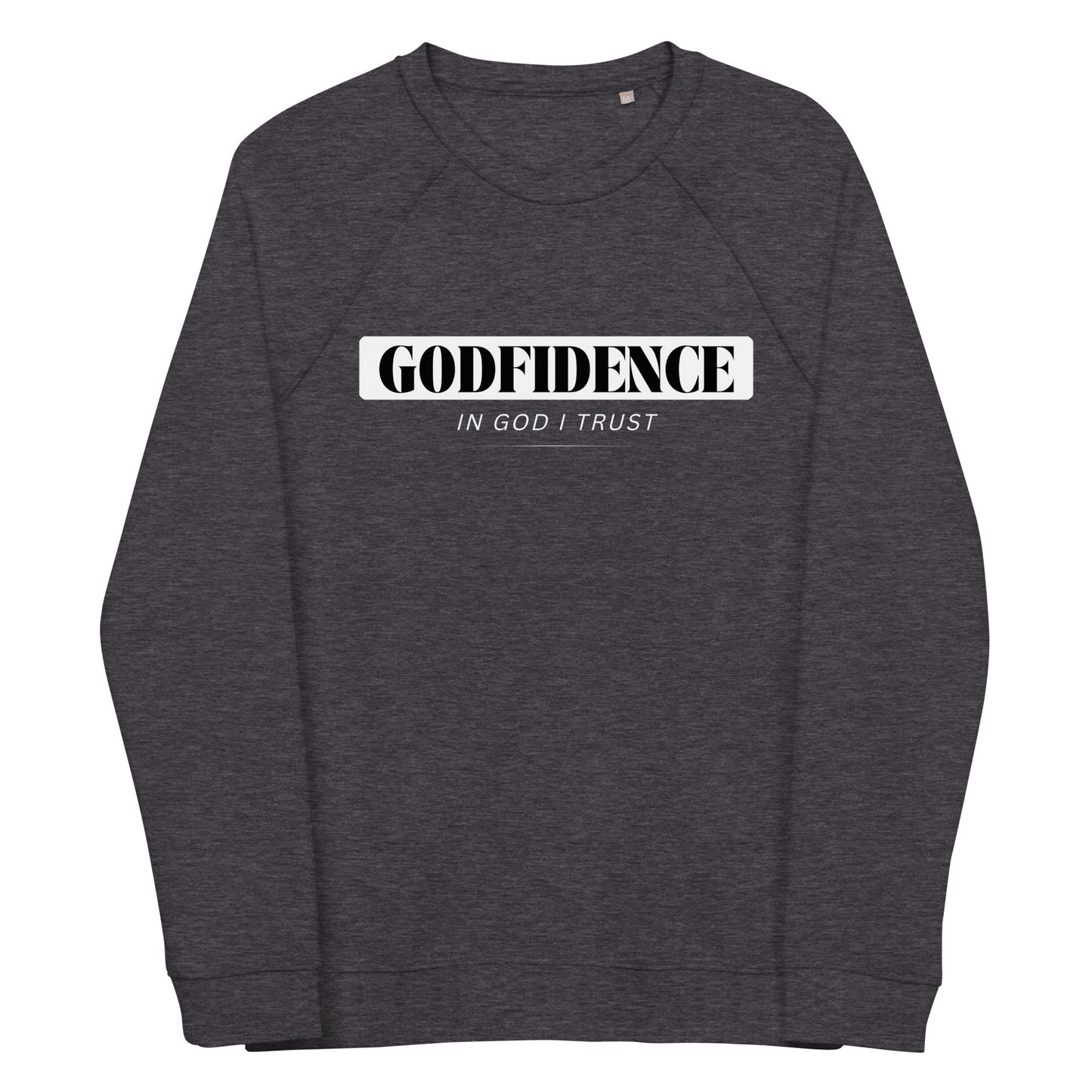 Godfidence Crew Unisex organic raglan sweatshirt