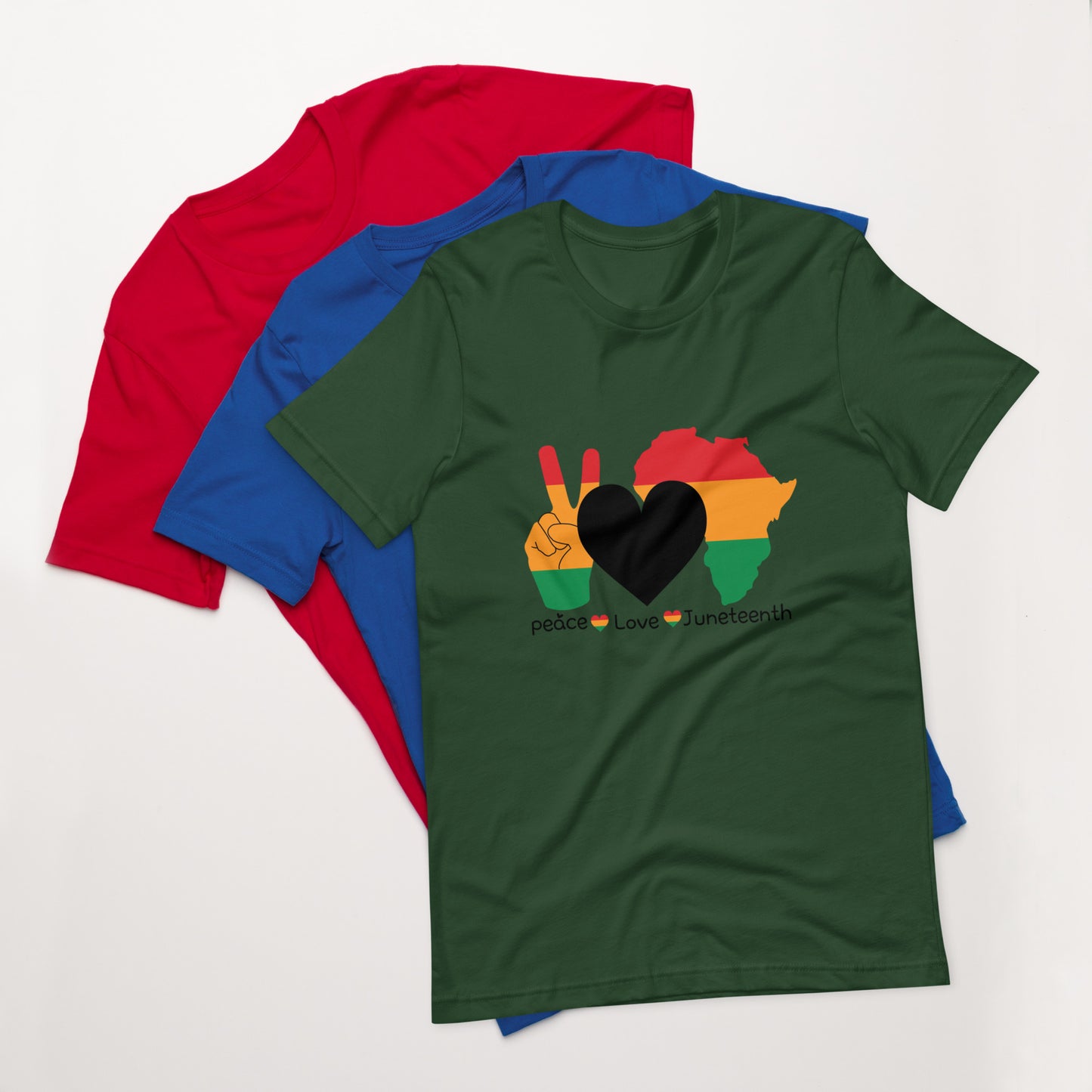 Unisex "Peace, love, Juneteenth" t-shirt