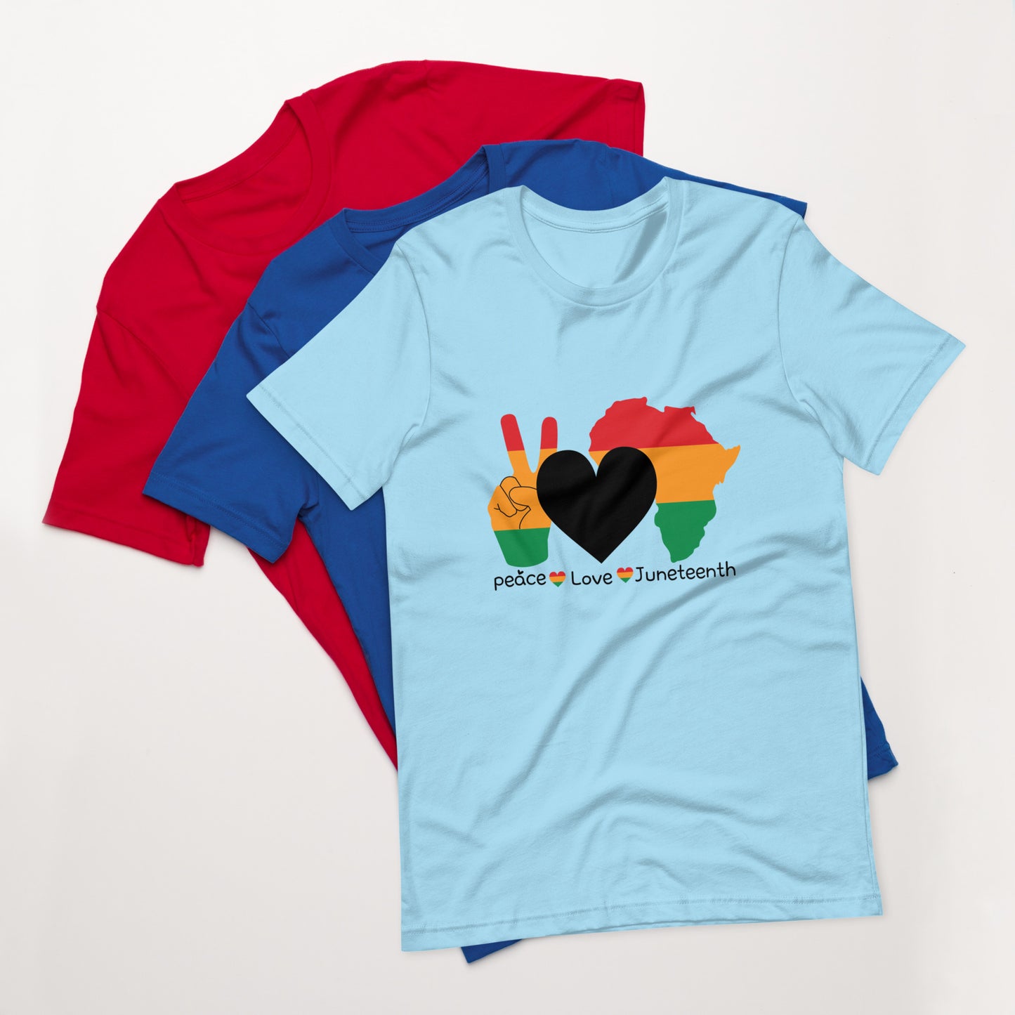 Unisex "Peace, love, Juneteenth" t-shirt