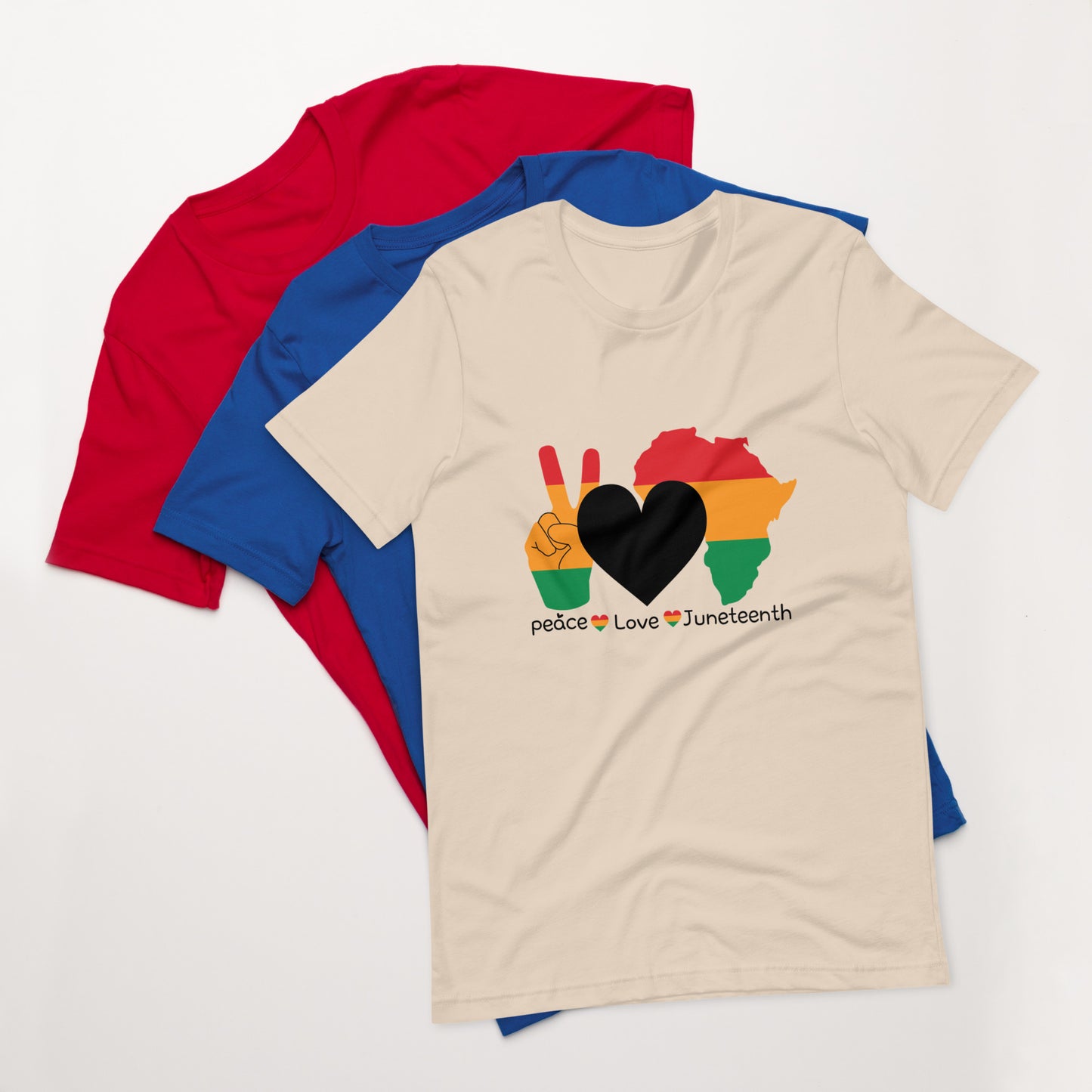 Unisex "Peace, love, Juneteenth" t-shirt