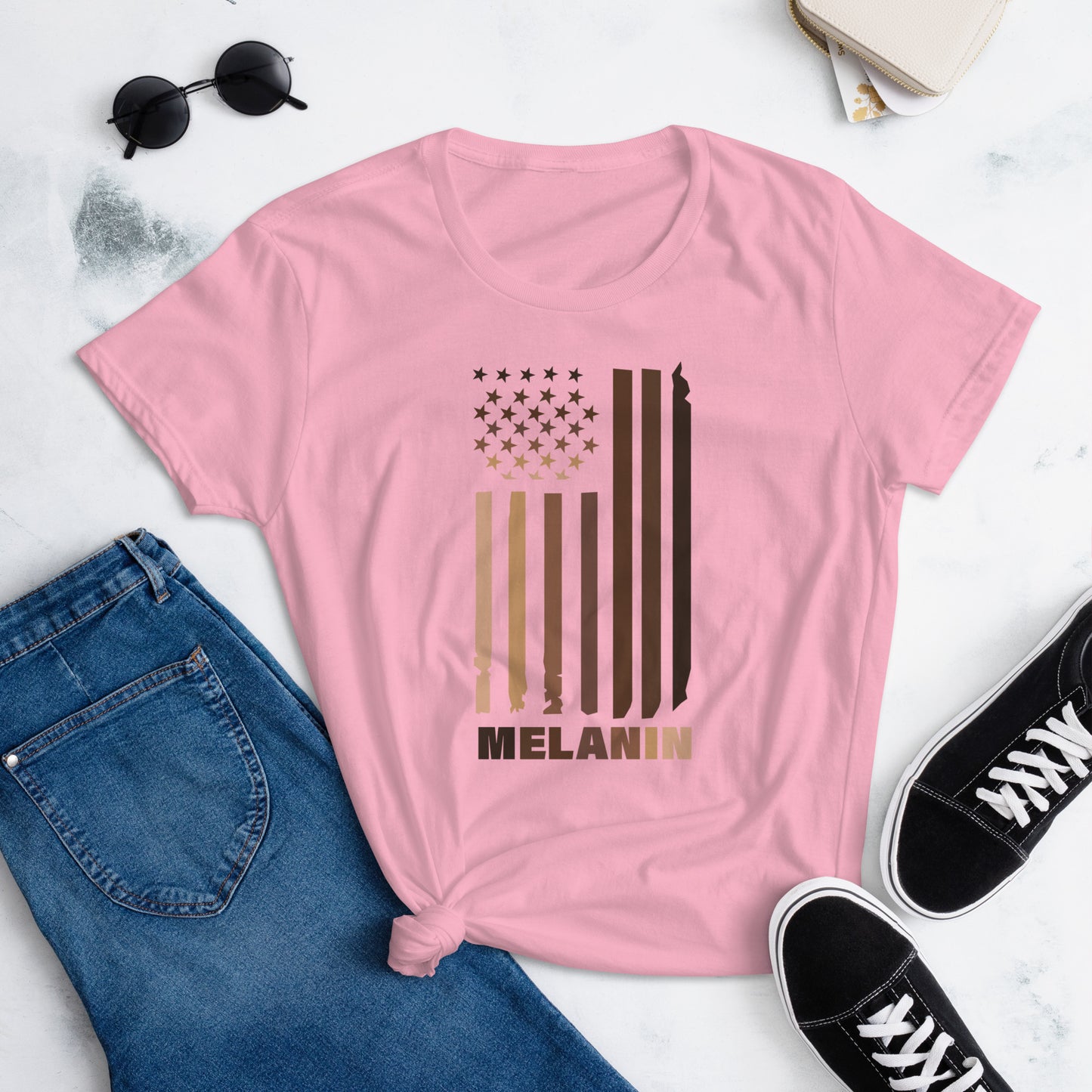 Women's short sleeve "Melanin" t-shirt