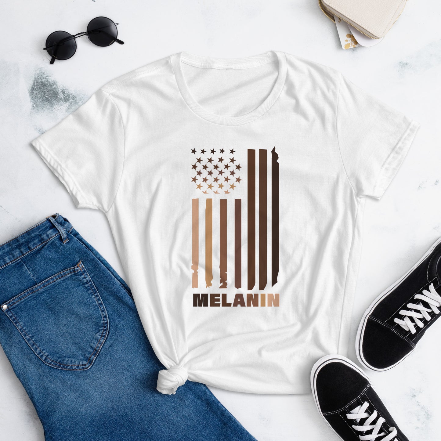 Women's short sleeve "Melanin" t-shirt